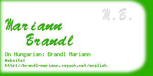 mariann brandl business card